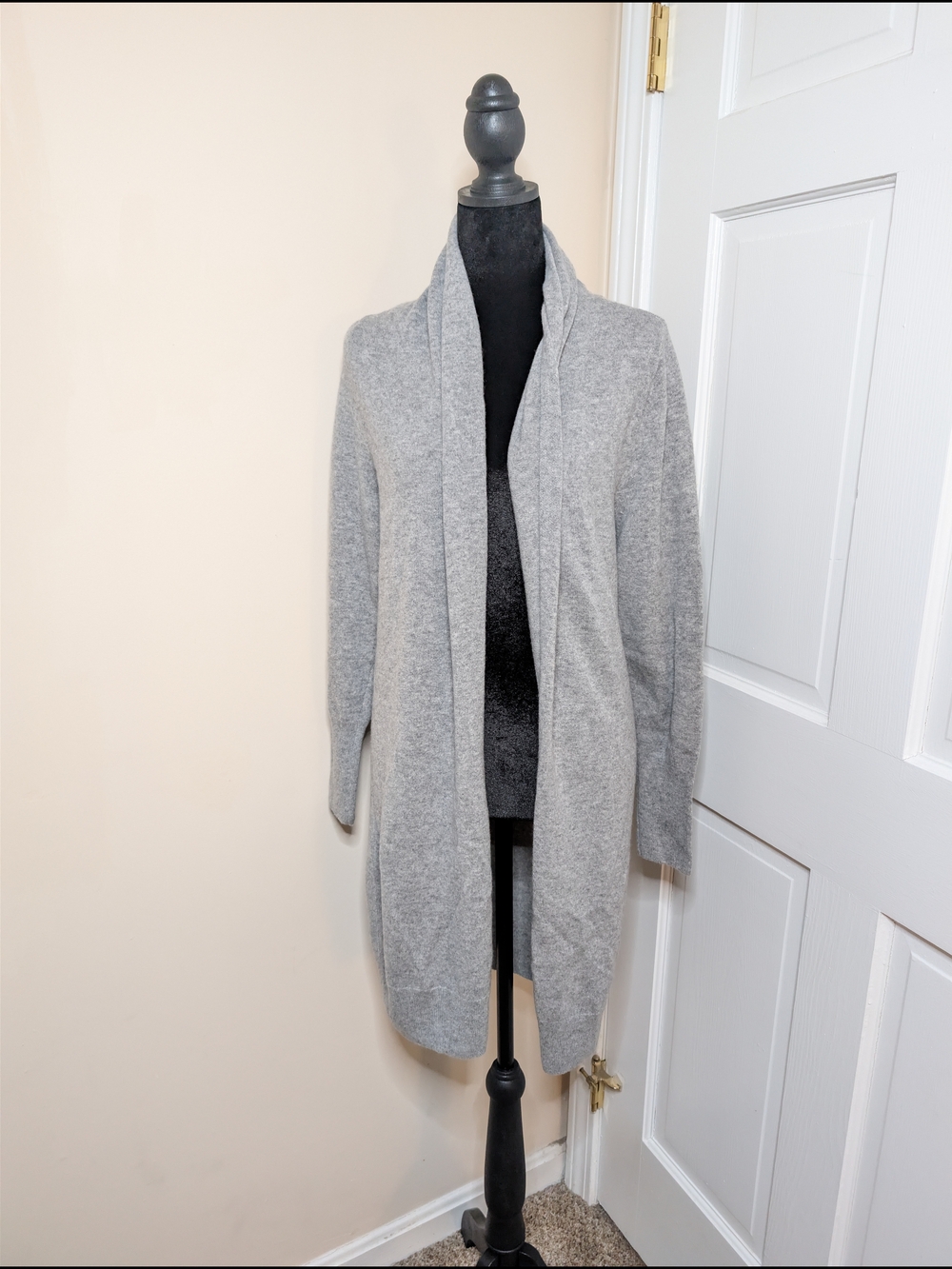 Quince NWOT 100% Cashmere Light Grey Open-Front Women's Duster Cardigan Sweater